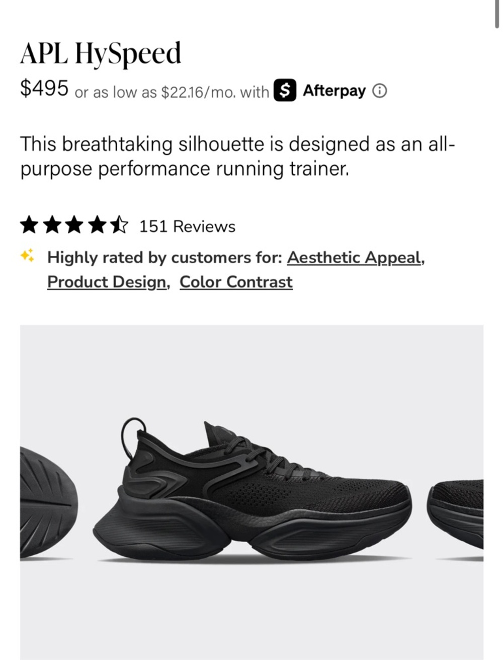 APL HYSPEED All-Black Performance Running Sneakers